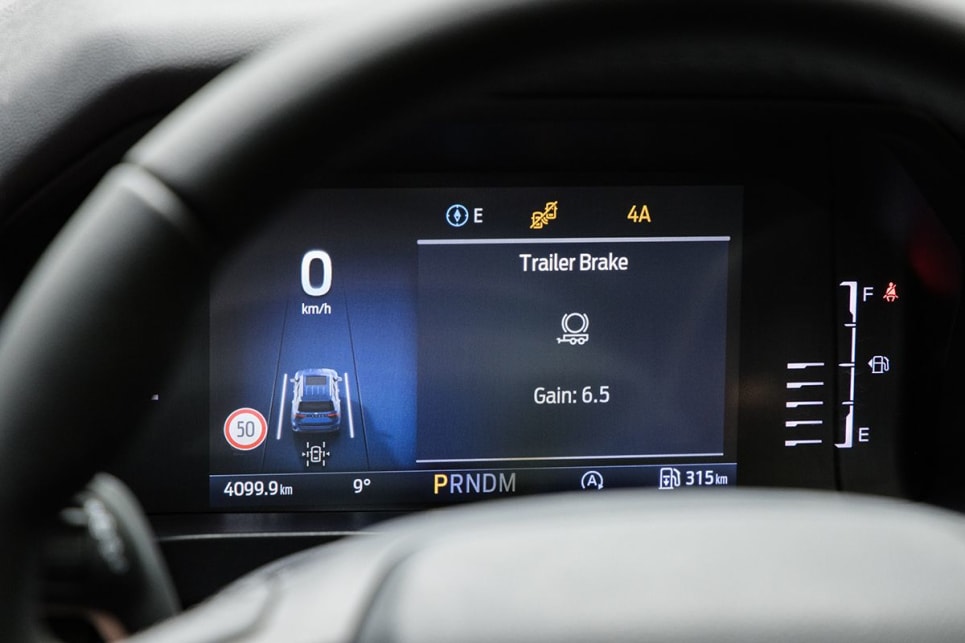 You’ll see the gain display/setting on the driver info screen - an 8.0-inch unit in this spec. (image: Glen Sullivan)