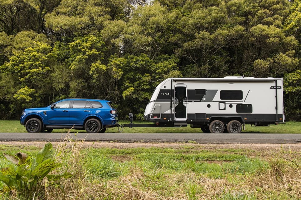 This was our first chance to get behind the wheel of the 2023 Ford Everest Sport V6 4x4 to see what it’s like as a towing companion. (image: Glen Sullivan)