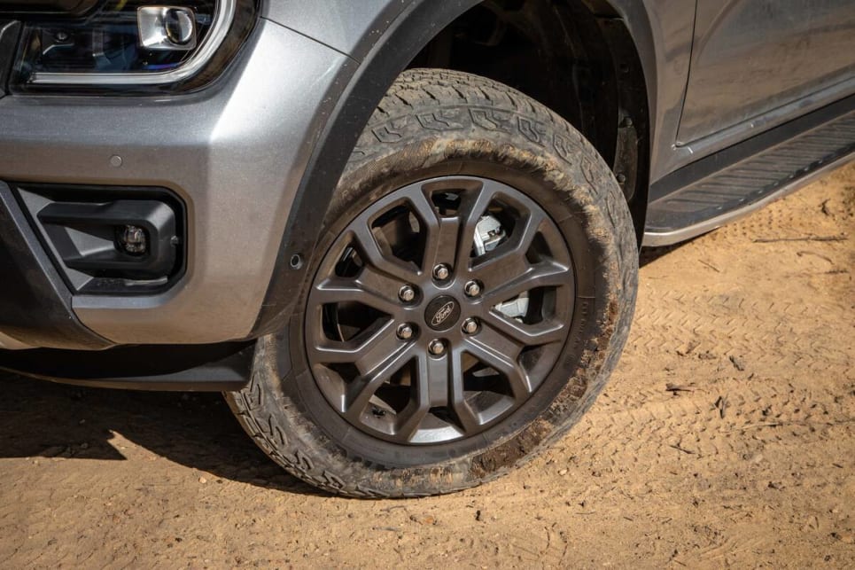 The Ranger has 18-inch alloy wheels and Goodyear Wrangler Territory AT 255/65/18 tyres. (Image credit: Sam Rawlings)