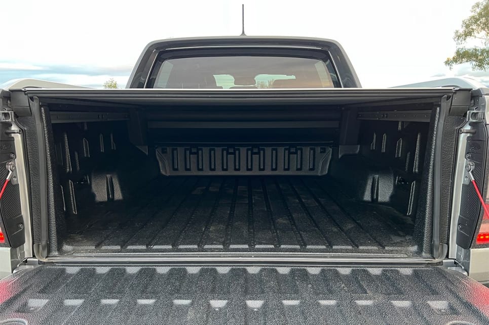 You can fit a full size Aussie pallet in (1165mm by 1165mm), or two Euro pallets (1200mm x 800mm each) with the tailgate down. (Image: Matt Campbell)