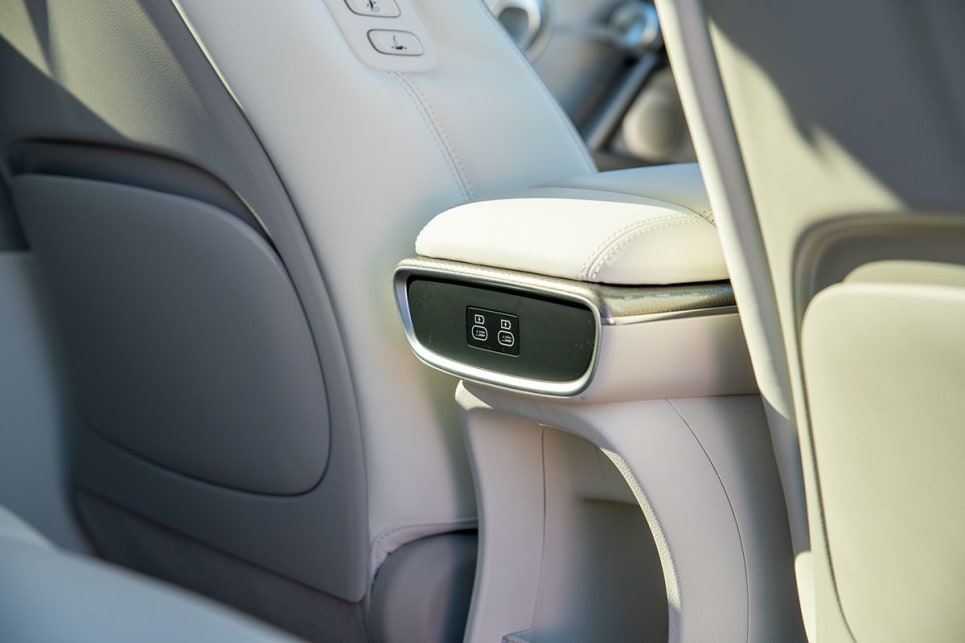 USB-C outlets on the back of the centre console are available to the second row seat occupants. (Image: Tom White)