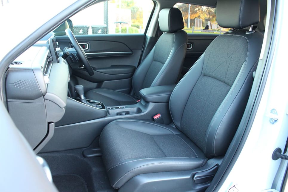 Upfront of the HR-V L are heated seats and steering wheel. (Image: Chris Thompson)