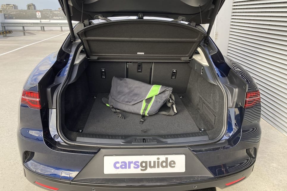 The I-pace's boot capacity varies from 656 litres to 1453L with the backrests dropped. (Image: Byron Mathioudakis)