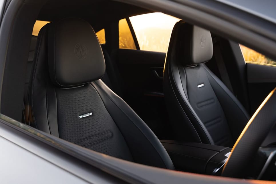 The AMG sports seats are heated and ventilated and finished in Nappa leather.