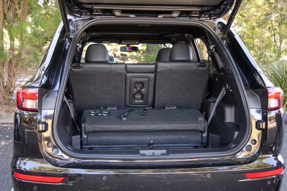 The Outlander has a 478-litre cargo capacity with the third row folded flat. (Image: Sam Rawlings)