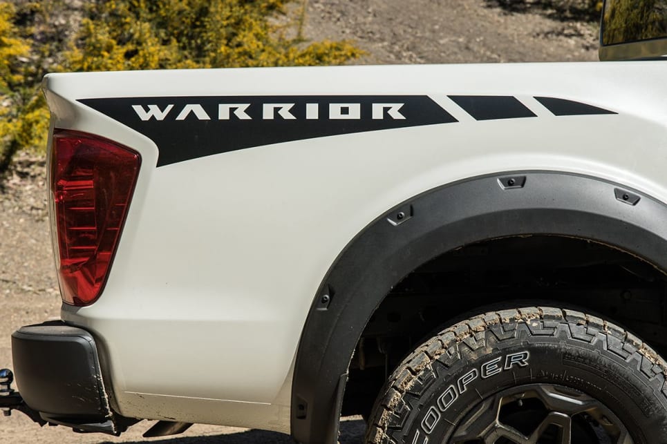 There are Warrior decals on the exterior of the tub. (Image: Glen Sullivan)