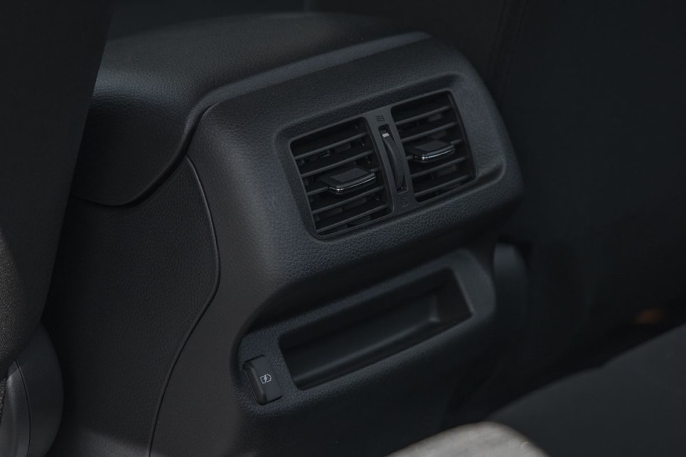 For the rear passengers, there are directional air vents and a USB-A charging point. (Image: Glen Sullivan)