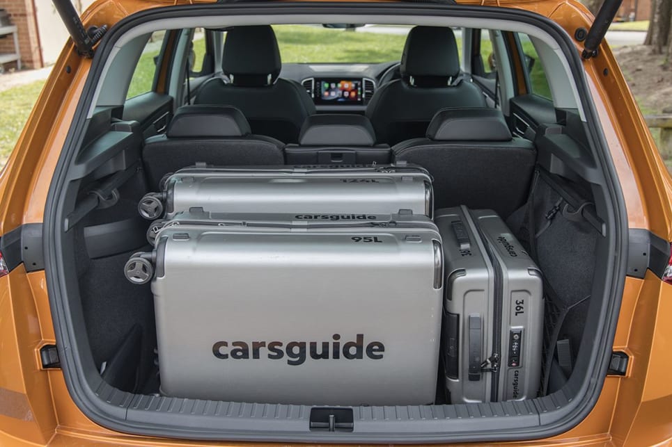 The boot is deep enough to handle three CarsGuide luggage cases easily. (image: Glen Sullivan)