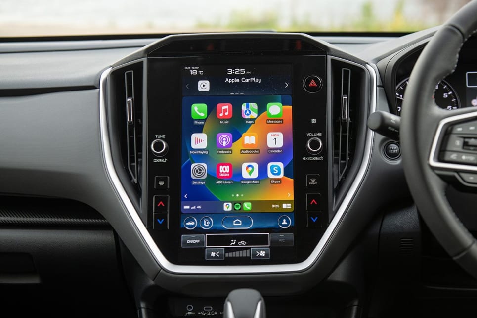 The Crosstrek has smartphone connectivity with wireless Apple CarPlay and Android Auto. 