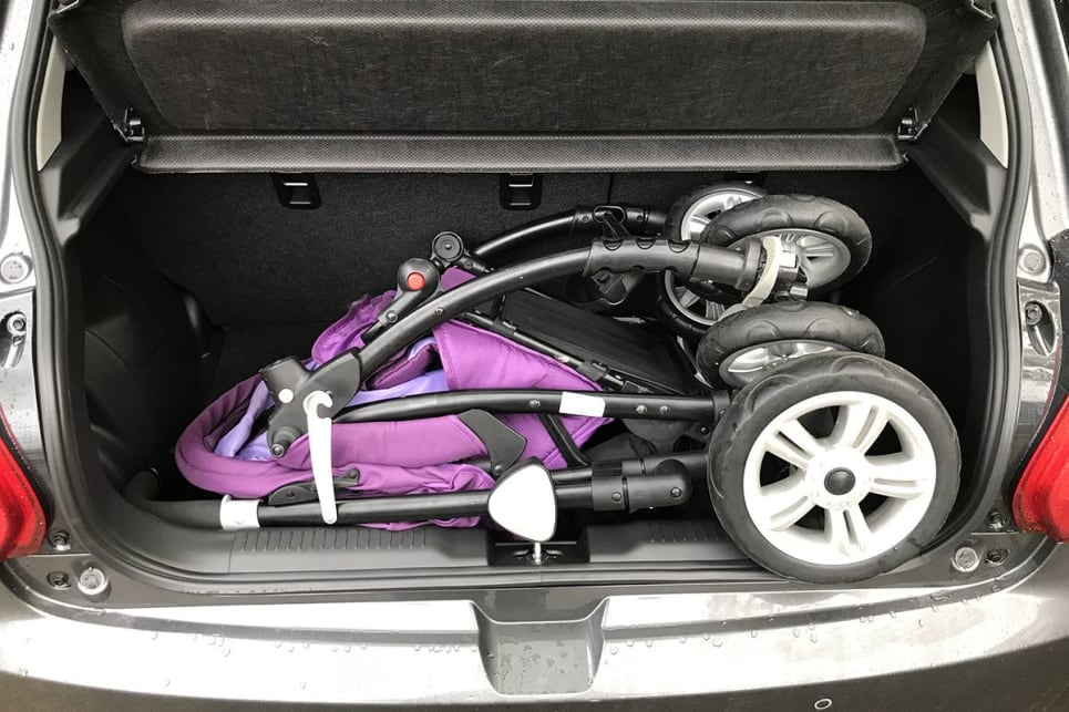 The (admittedly big) CarsGuide pram wouldn’t fit. (image: James Cleary)