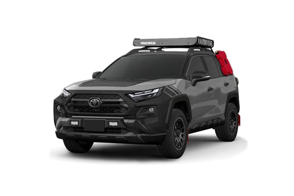 The Off-road Concept features a series of aftermarket parts such as a roof rack and fuel-can holder mounted to the C-pillar.