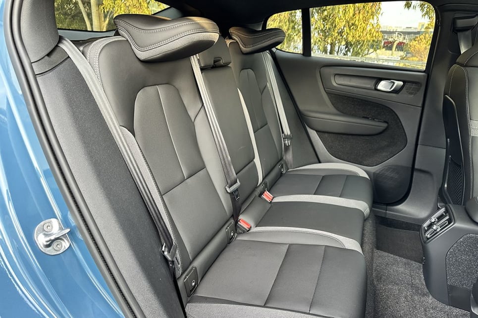 The C40 features a 'Fusion Microtech'/'Textile' trim on the front and rear heated seats. (Image: Justin Hilliard)