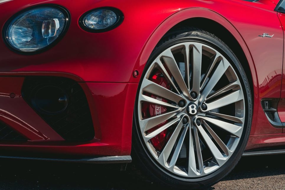 The Continental wears 22-inch alloy wheels.