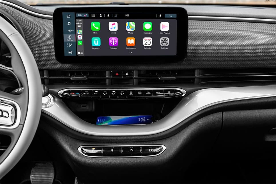 The 10.25-inch multimedia system features Android Auto and Apple CarPlay.