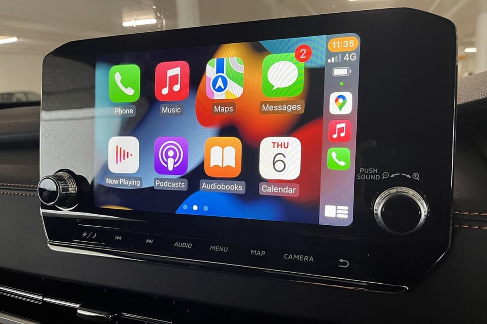 The  9.0-inch multimedia touchscreen features Apple CarPlay and Android Auto. (image credit: Marcus Craft)
