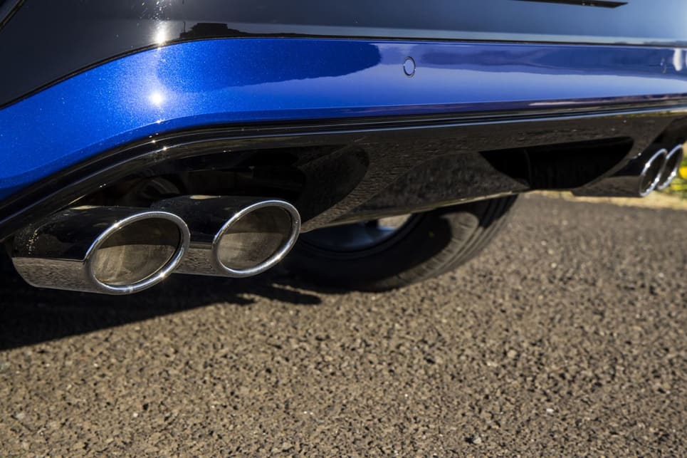 The R includes quad exhaust ports. (R variant pictured)