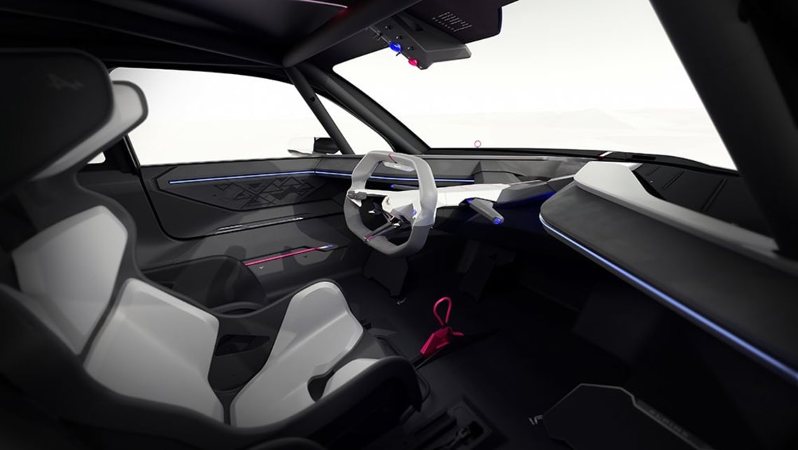 Alpine has created a central-seated racing interior in the A290 Beta. 