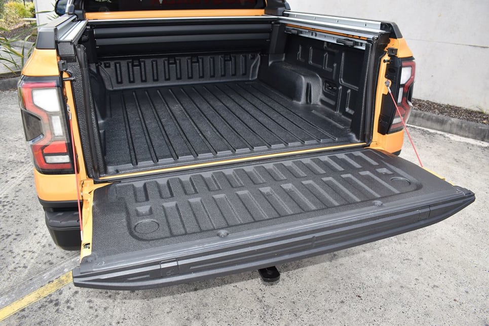 The load tub comes standard with a protective drop-in bedliner, powered roller-shutter, lift-assisted tailgate and 12-volt accessory outlet. (image: Mark Oastler)