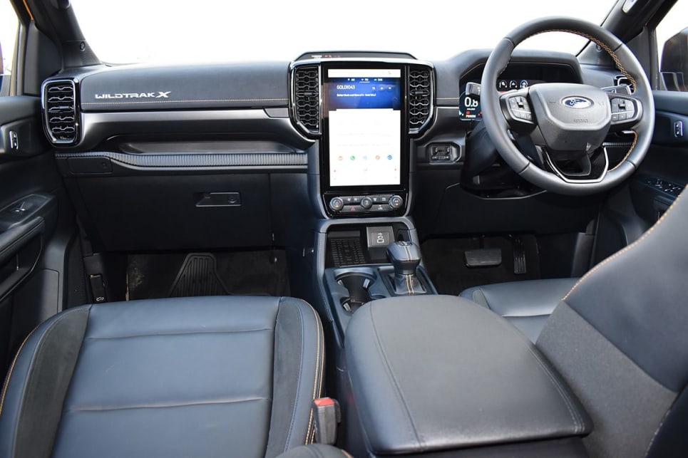 Like the exterior, the Wildtrak X’s spacious and plush interior has fine attention to detail. (image: Mark Oastler)