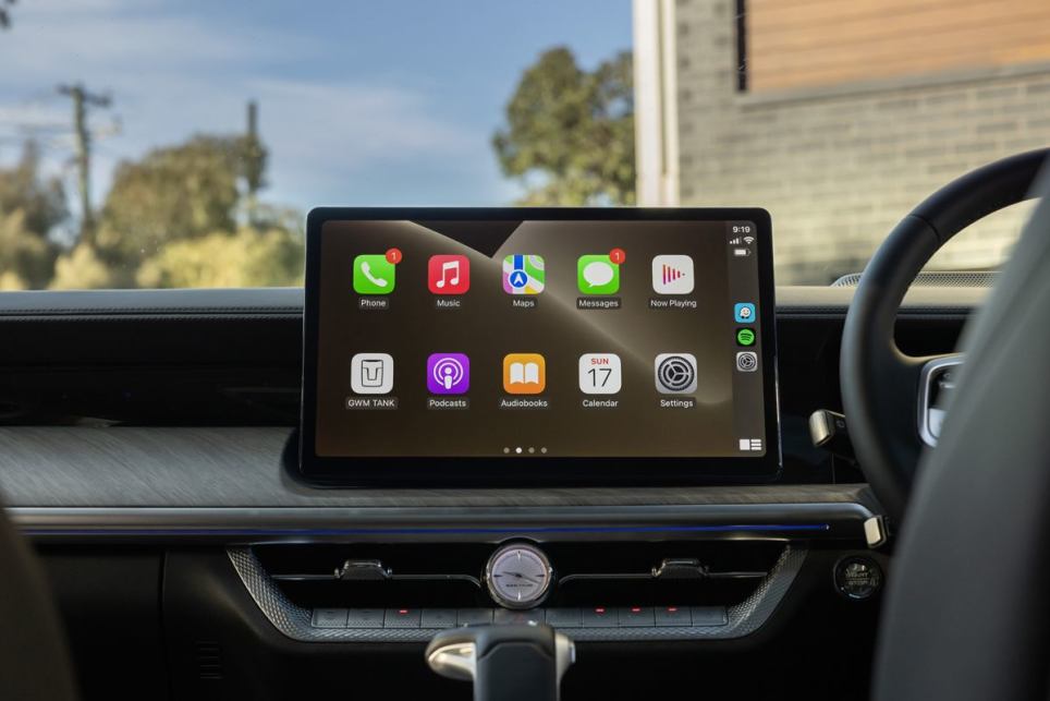 The Tank 500 features wireless Apple CarPlay and Android Auto. (Ultra variant pictured)