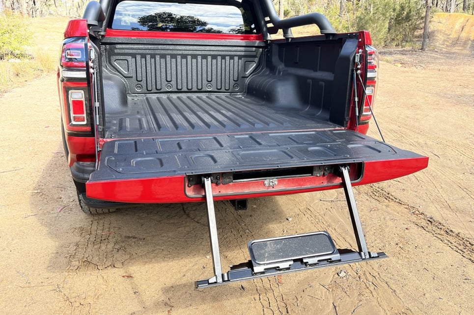 Standard features include an assisted tailgate, with a pop-out step. (Image: Marcus Craft)