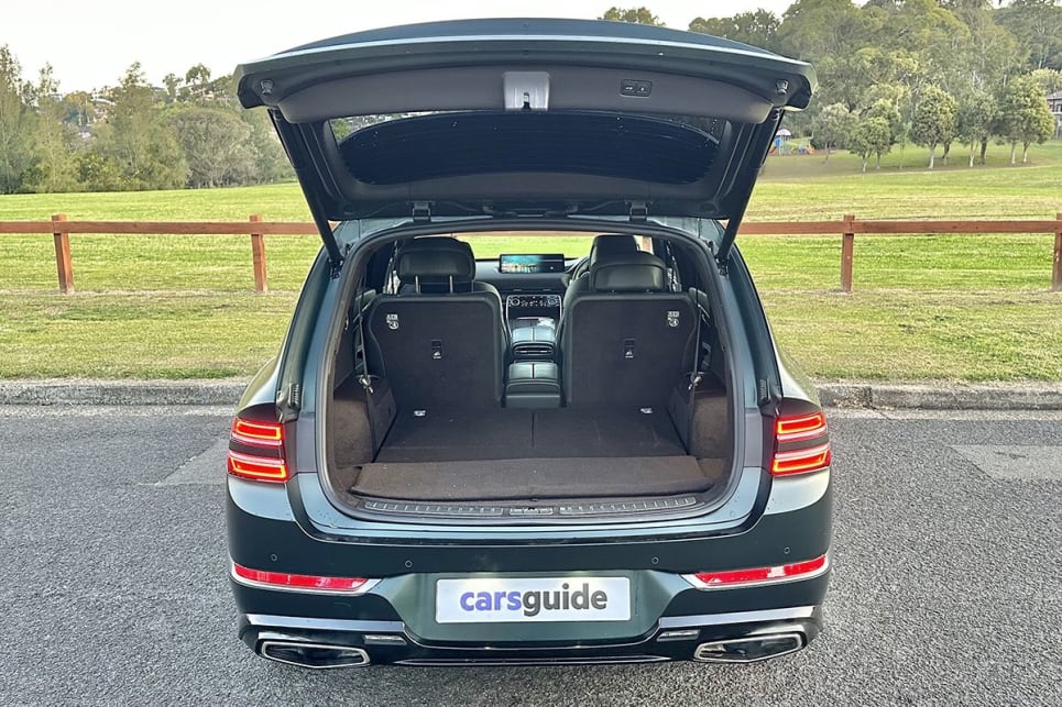 The cargo capacity of the GV80 with the second row in place is 727 litres. (image: Richard Berry)