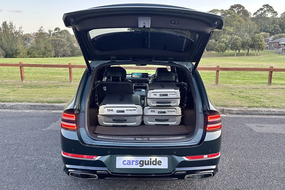The cargo capacity of the GV80 with the second row in place is 727 litres. (image: Richard Berry)