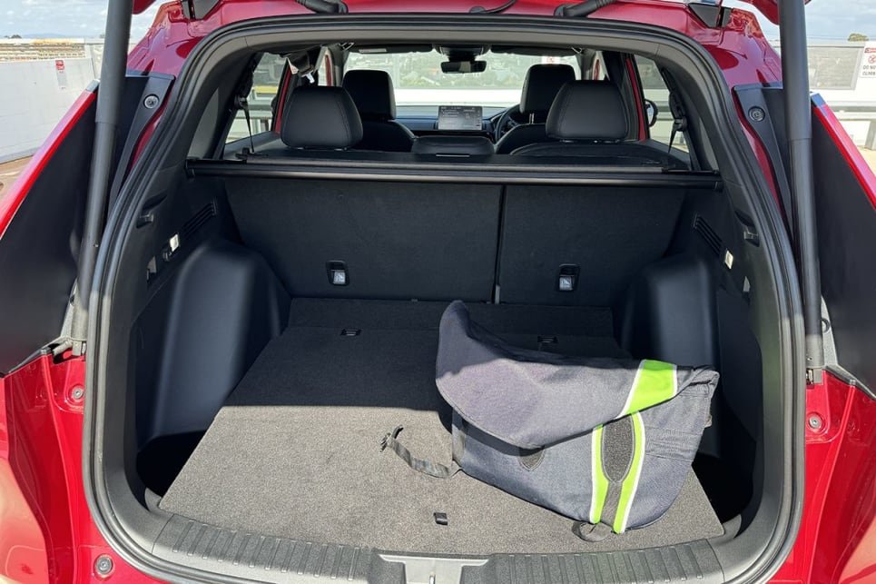 Cargo capacity rises compared to the previous CR-V, ranging from 589 litres with the rear seats up, to 1636L, or 1072L if measured only to the window line. (image: Byron Mathioudakis)