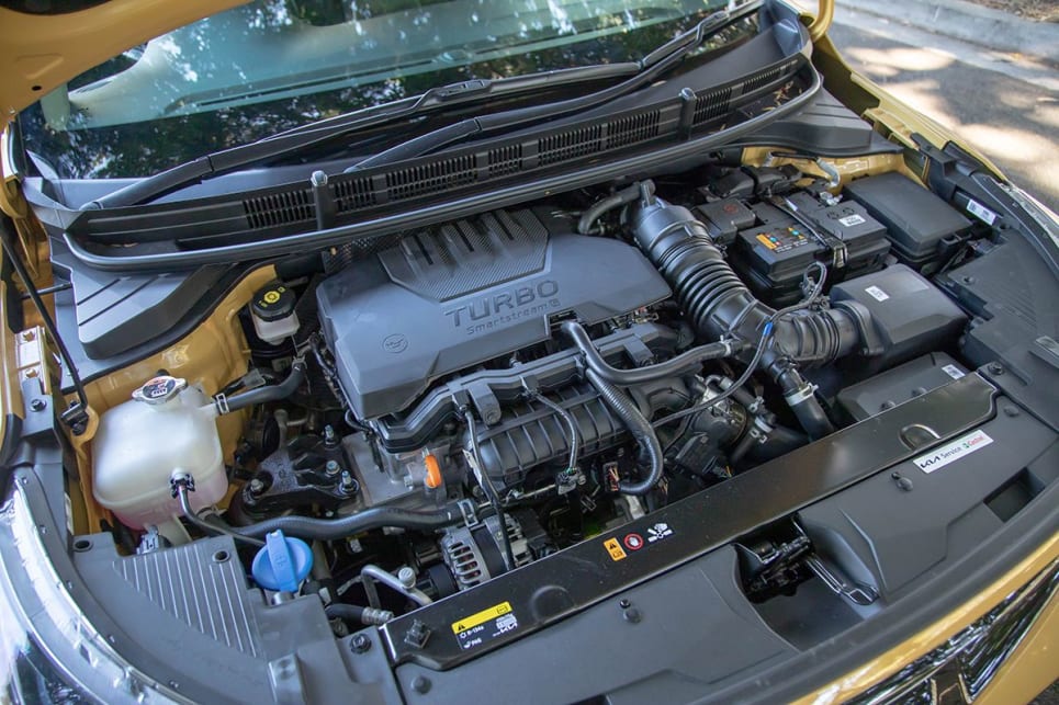 Under the Stonics bonnet is a turbocharged 1.0-litre three-cylinder turbo-petrol engine. (Image: Sam Rawlings)