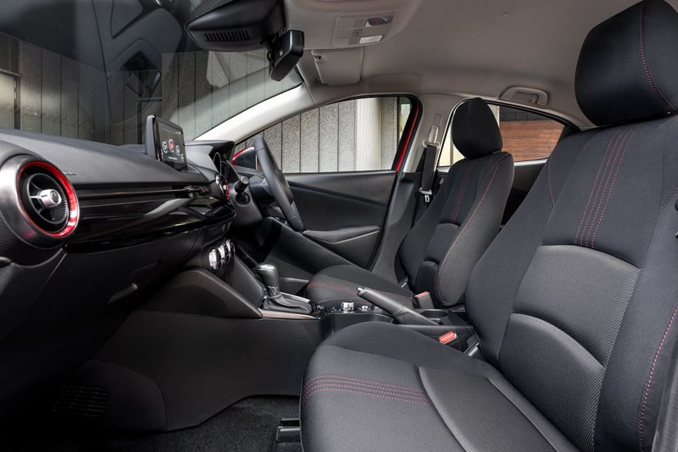 Up front in the Mazda2 there is ample room for two adults. 