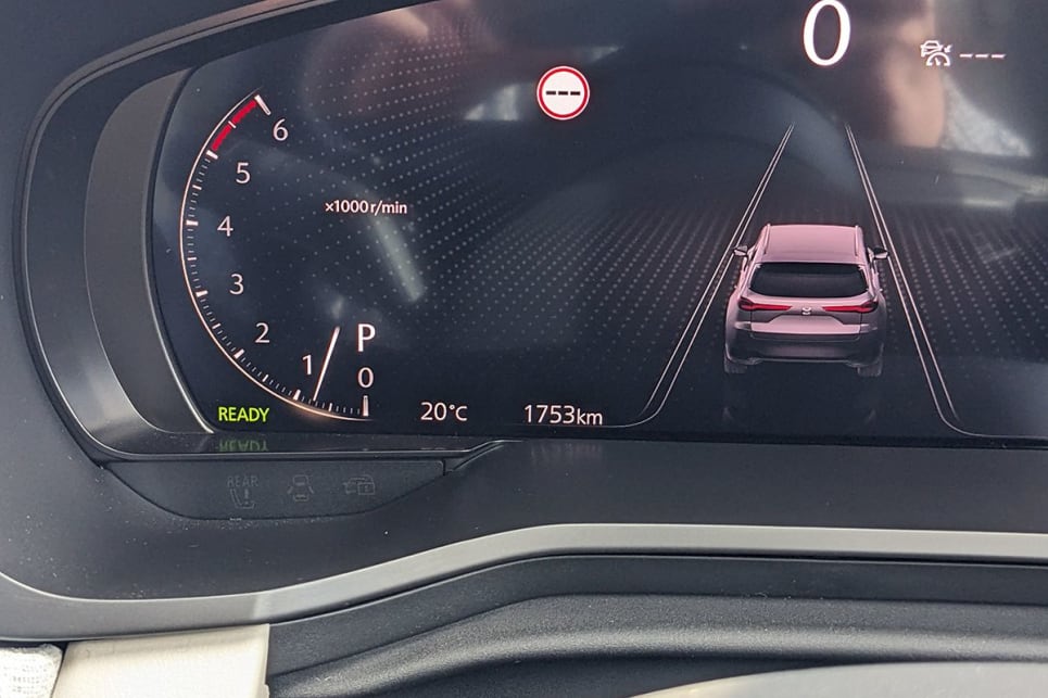 It features the recognisable (albeit digital), Mazda instrument cluster.