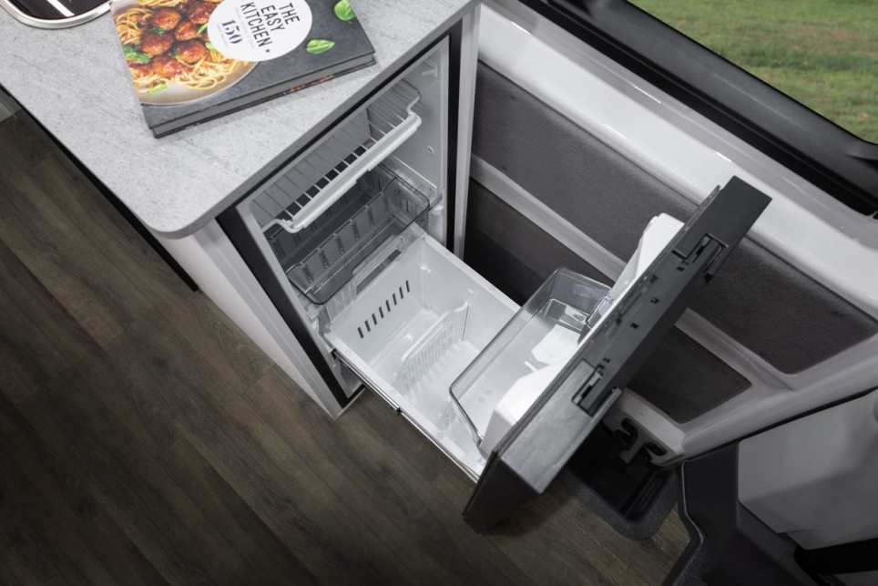 90-litre fridge with a freezer drawer pictured.