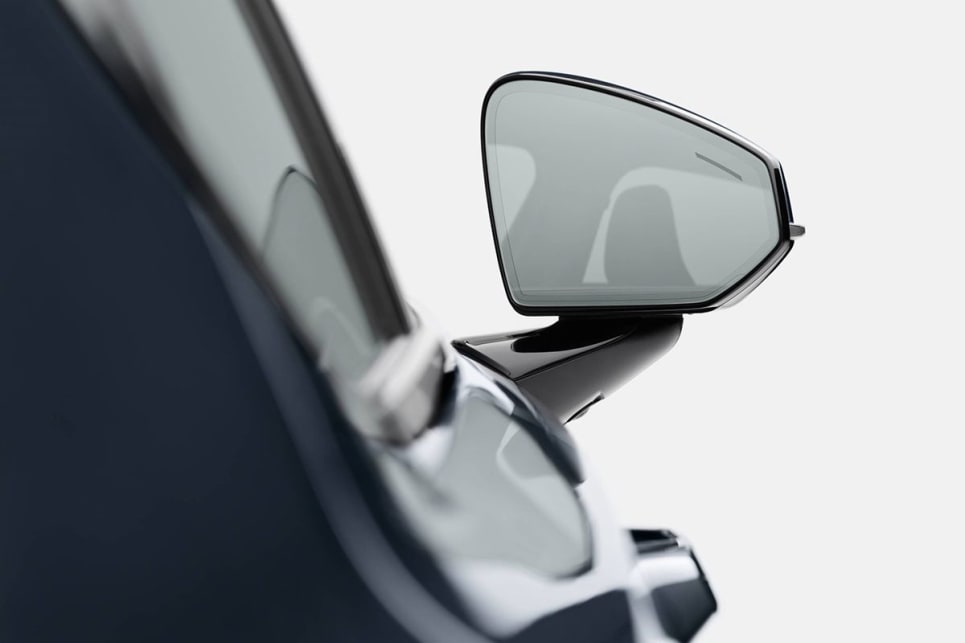 Our Polestar wears frameless heated wing mirrors.