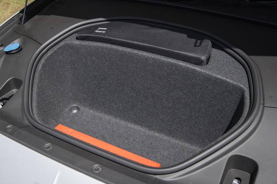 And because the Polestar 2 lacks an engine, there is frunk storage of 41L at the front which is perfect for any charging cables. (image: Glen Sullivan)