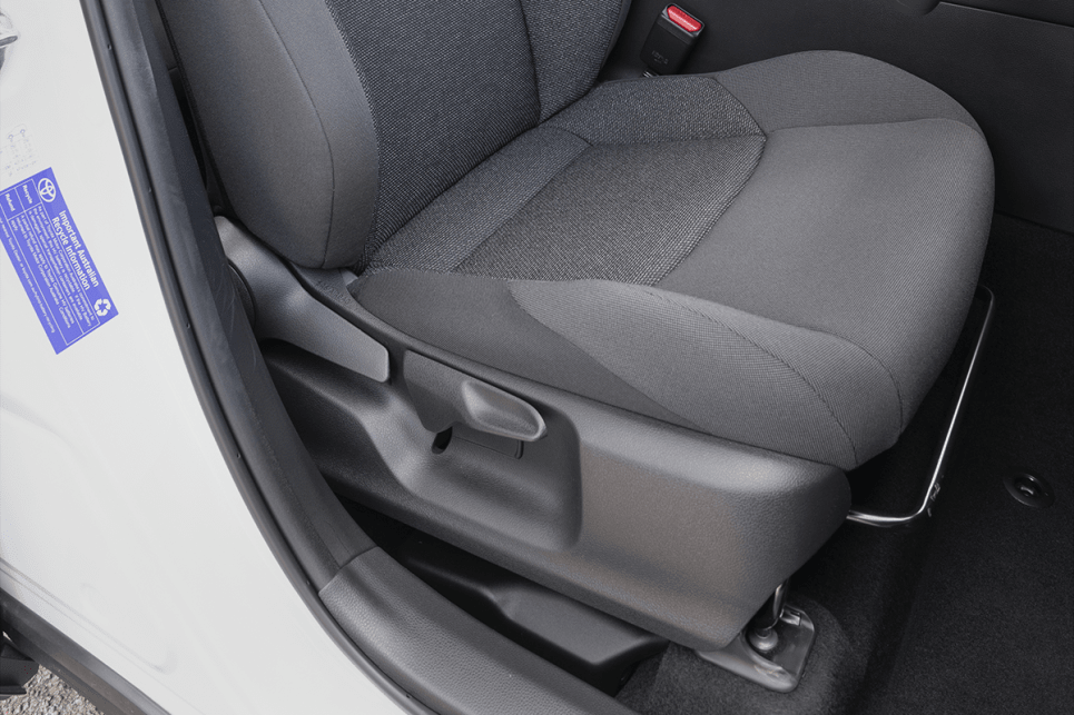 The GXL has manually adjustable seats with recycled fabric.