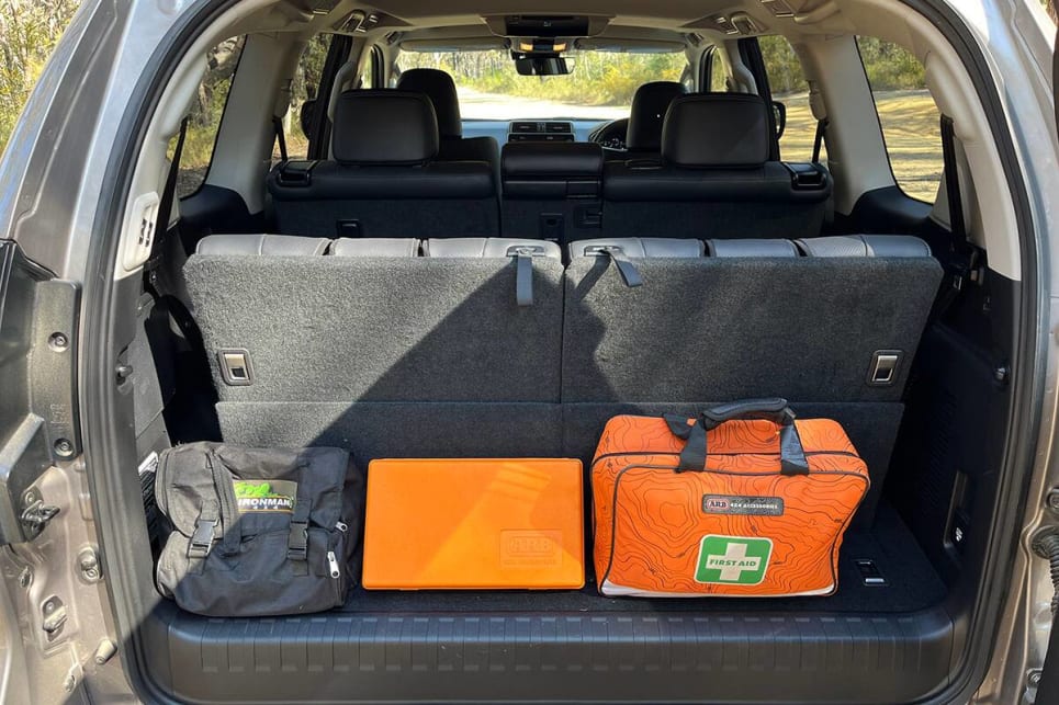 With the third-row seats in use, boot space is listed as 104 litres. (image: Glen Sullivan)