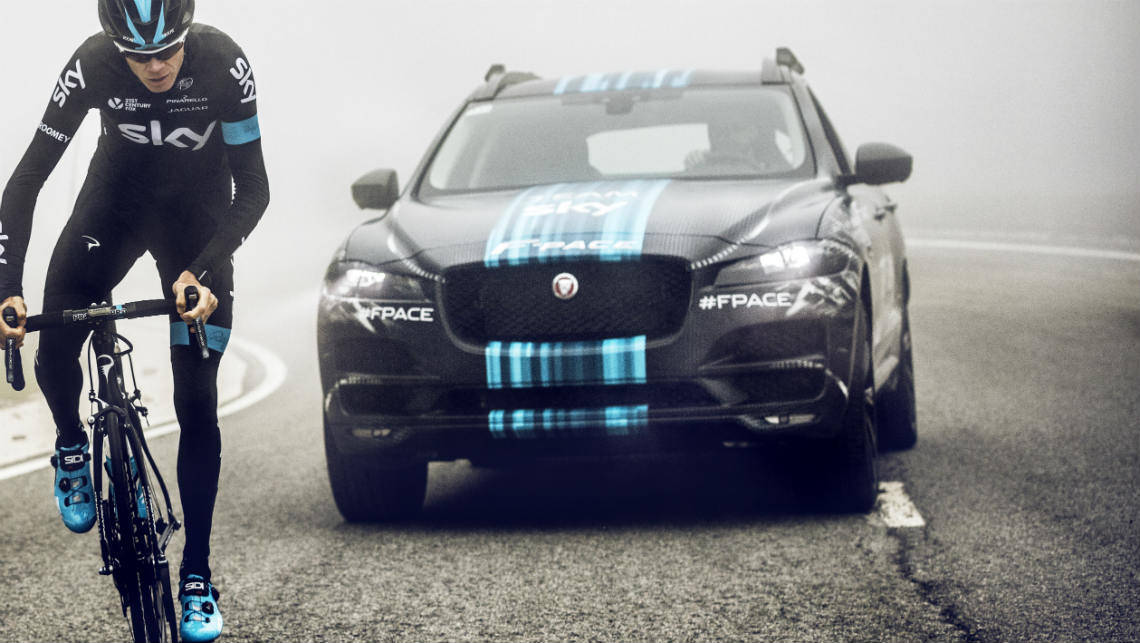 Upcoming Jaguar F-Pace to support Team Sky on Tour de France