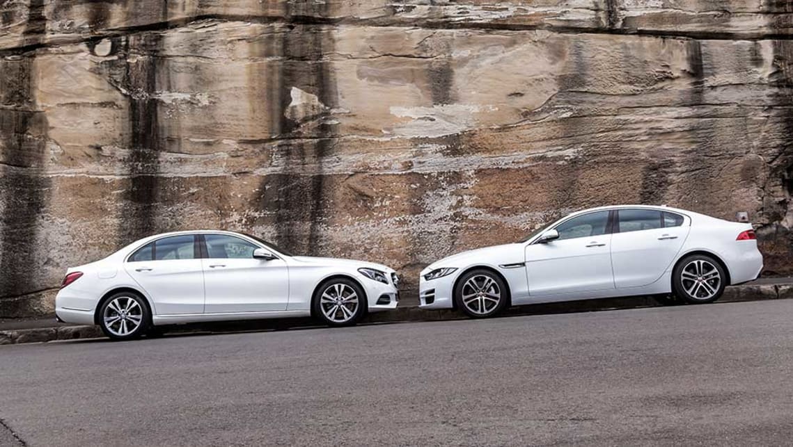 2015 Jaguar XE Prestige and Mercedes-Benz C200