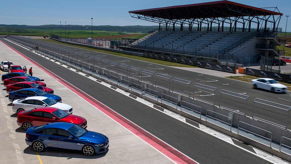2015 Jaguar XE at the Navarra circuit in Spain.