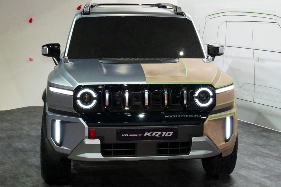 The KR10 concept is a mid-size SUV based around the Korando.