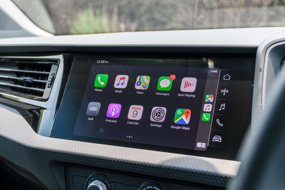 The Audi has a slightly larger 8.8-inch screen.