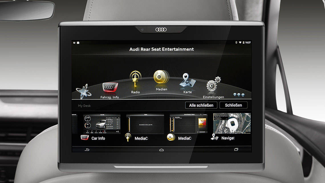 Back seat drivers will be able to control the Q7's climate control and multimedia system.