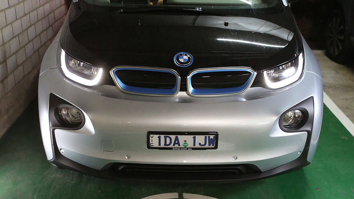 2015 BMW i3 in its special charging point car park.