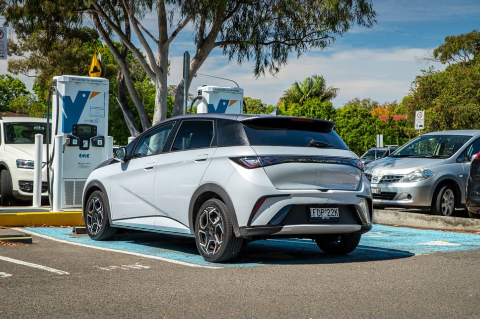 Charging on a fast DC unit maxes out on 80kW for the Premium grade Dolphin. (Image: Tom White)