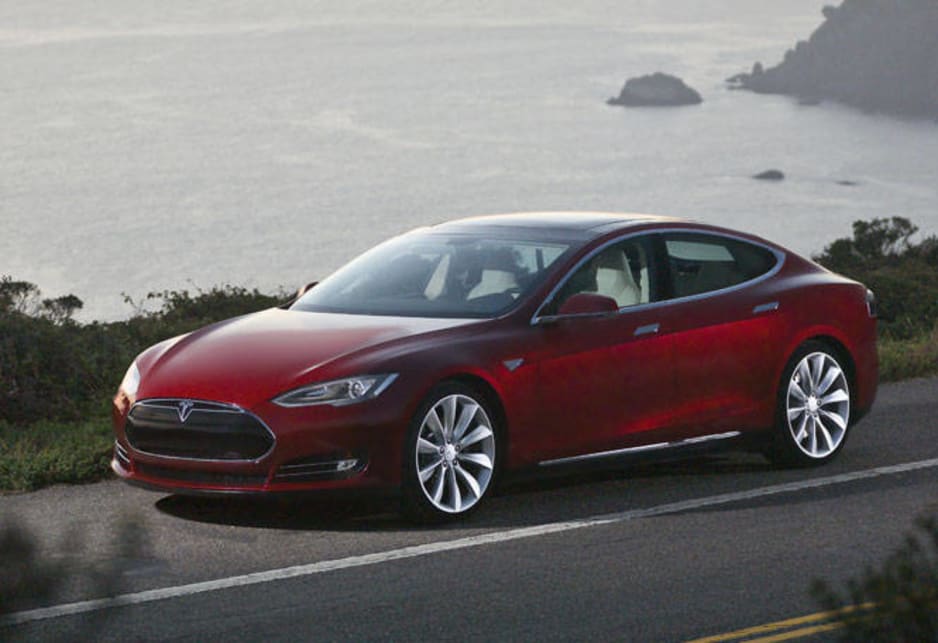 The Model S four-door liftback is powered by an AC electric motor with an 85 kilowatt-hour battery pack made of 5000 lithium-ion cells.