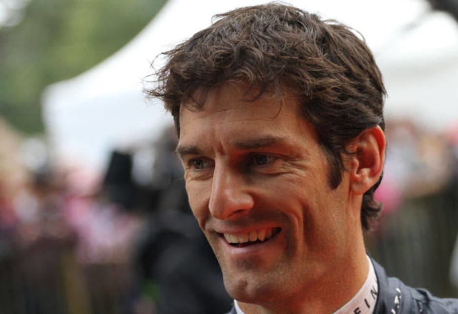 Australia's own Mark Webber drove Infiniti's new electric supercar, the Emerg, up the hill -- but their noiseless progress left some fans cold. Engine sound, it seems, is an important part of enjoyment. Webber's first visit to Goodwood was in 2011.