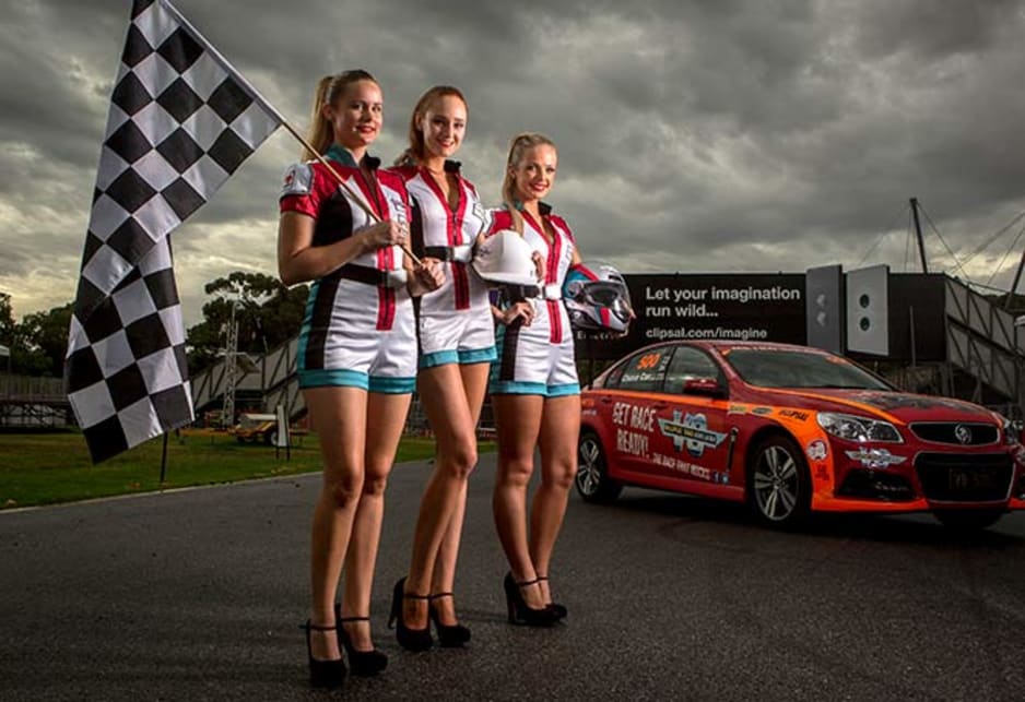 Grid Girls Jessica, Kara and Brittany at the Clipsal track, Adelaide.