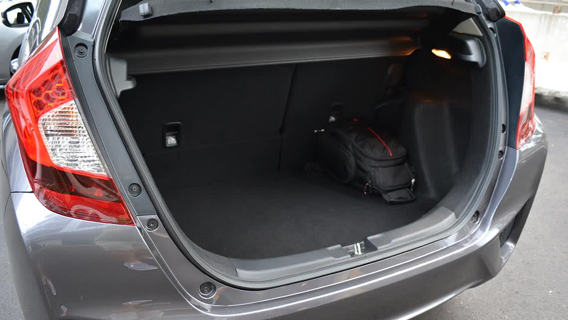 Aside from the incredibly versatile 'magic' folding rear seat, the Jazz's 350-litre VDA boot was easily the largest on test. 