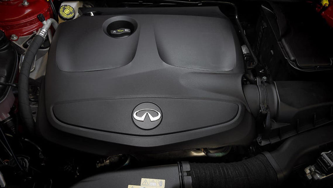 The 2016 Infiniti GT has a 1.6-litre turbocharged petrol engine making 115kW and 250Nm.