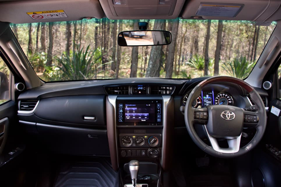 The Toyota Fortuner’s cabin is different enough to the HiLux to make it feel more family focused.
